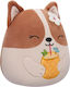 Jazwares Plüsch Squishmallows Regina der Corgi - Braun und Weiß 19 cm.