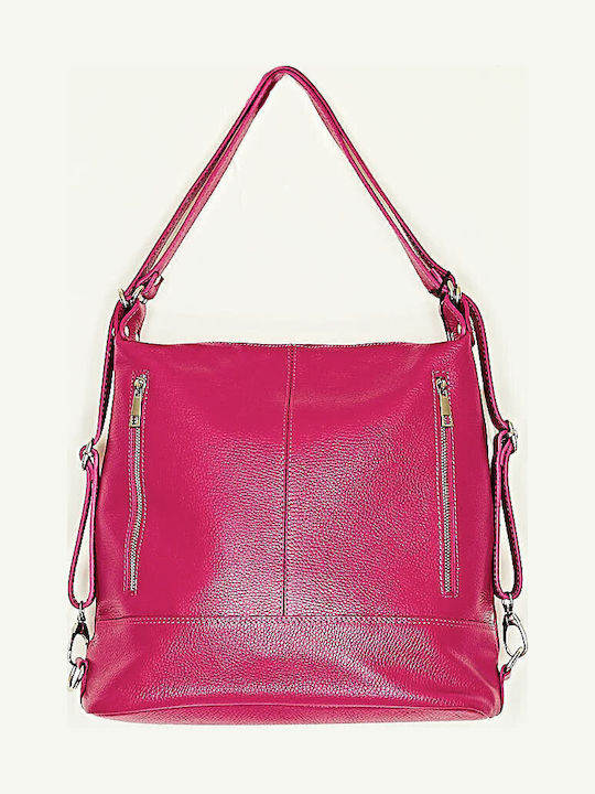 Leder Damen Handtasche Rucksack Handtasche Schulter Fuchsie