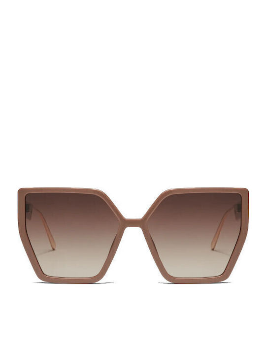 Quay Australia Women's Sunglasses with Brown Plastic Frame and Brown Gradient Lens HOTELLOBBY-DOE/BRN