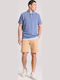 Polo Short Sleeve Blouse Faded Denim