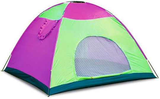 Къмпинг Сцена Igloo За 4 Човека 200x200x135см HY-1100 Зелена/Розова