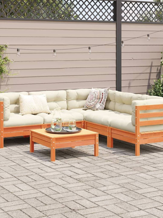 Σετ Σαλονιού Εξωτερικού Χώρου 6τμχ Καφέ με Μαξιλάρια