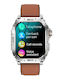 K63 1.96-inch Heart Rate Blood Oxygen Monitoring Bluetooth Call Sports Smart Watch Color Brown Leather