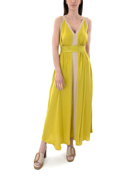 Moutaki Maxi Evening Dress Yellow