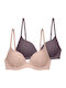 Pink-purple Σουτιέν mit leichter Polsterung mit Bügel 2Pack