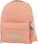 Polo Original Double Scarf Σχολική Τσάντα Πλάτης σε Ροζ χρώμα 27lt 2024