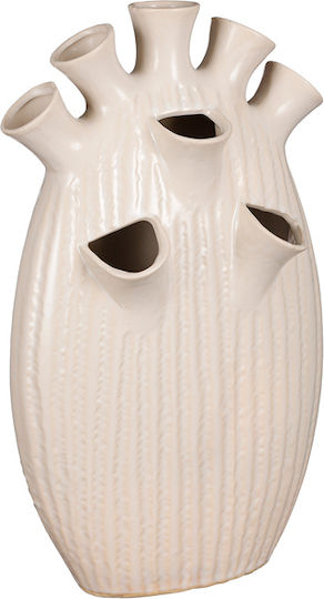MSA Dekorative Keramik Vase Beiges 25x15,5xH42cm