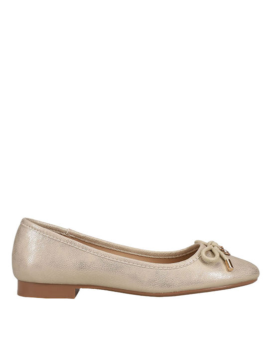 Migato Synthetic Leather Ballerinas Gold