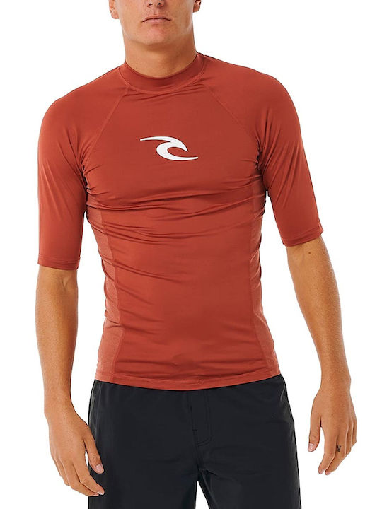 Rip Curl UPF 50+ Ανδρική Κοντομάνικη Αντηλιακή Μπλούζα Πορτοκαλί