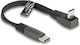 DeLock Flat / Braided USB 2.0 Cable USB-C male - USB-C 60W Μαύρο 0.14m (80750)