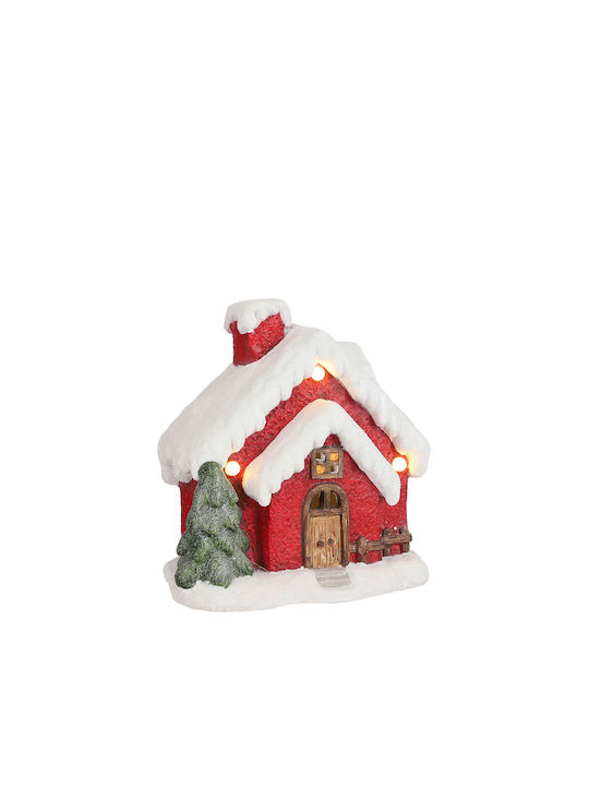 MSA Christmas Illuminated Decorative House Red with Battery 31x29x19cm. House