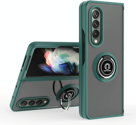 Samsung Galaxy Z Fold3 5g Q Shadow 1 Series Tpu + Pc Holder Phone Case Verde închis