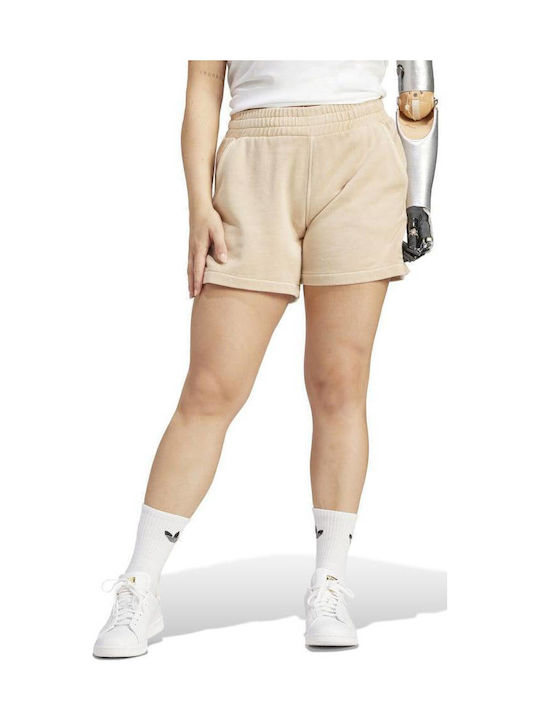 Damen Terry Aktivbekleidung Shorts Beige