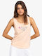 Roxy Losing My Mind Women's Summer Blouse Sleeveless Peach Parfait