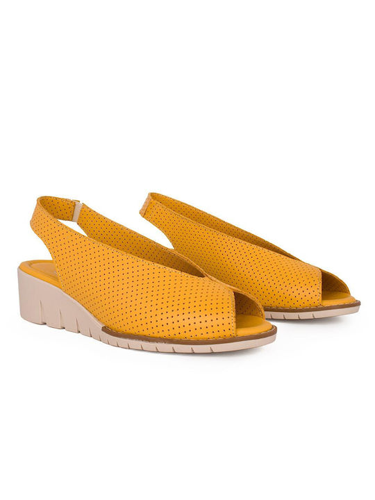 Sandale din piele pentru femei 7145 Yellow