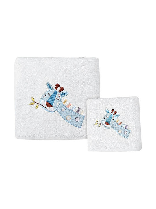 Beauty Home Set de prosoape pentru copii 2pcs White, Light Blue