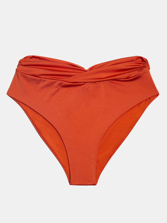 Rock Club Bikini Slip Ψηλόμεσο Terracotta