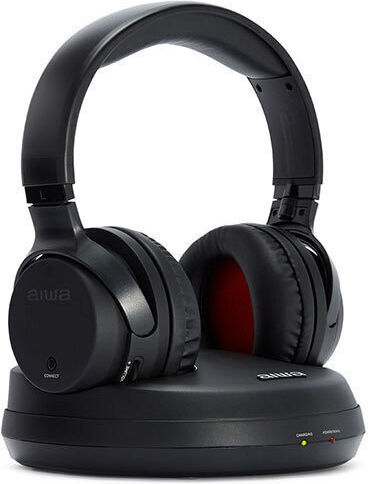 Aiwa WHF-880 Ασύρματα / Ενσύρματα Over Ear Ακουστικά με Ραδιόφωνο με 10 ώρες Λειτουργίας Μαύρα