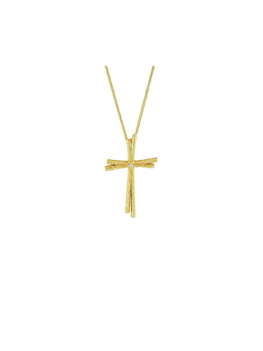 VRjewels Women's Rose Gold Cross 14K