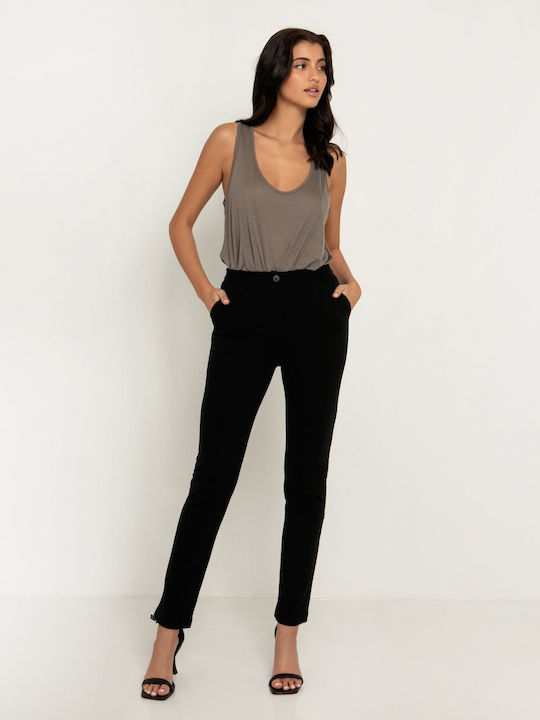 Toi&Moi Women's Fabric Trousers Black