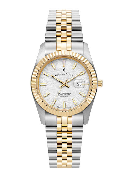 Jacques Du Manoir Damen Uhr mit Gold Metallarmband