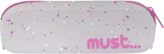 Must Team Focus Pencil Case Silicone Barrel White/Fuchsia