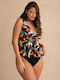 Γυναικείο Μαγιό Τανκίνι Rock Club Art Print Κρουαζέ Plus Size Lycra