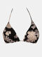 Γυναικείο Μαγιό Τρίγωνο Rock Club Peony Print Τοπ Bikini Regular Fit Lycra