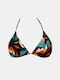 Damen Bademode Triangle Rock Club Art Print Top Bikini Regular Fit Lycra Bademode