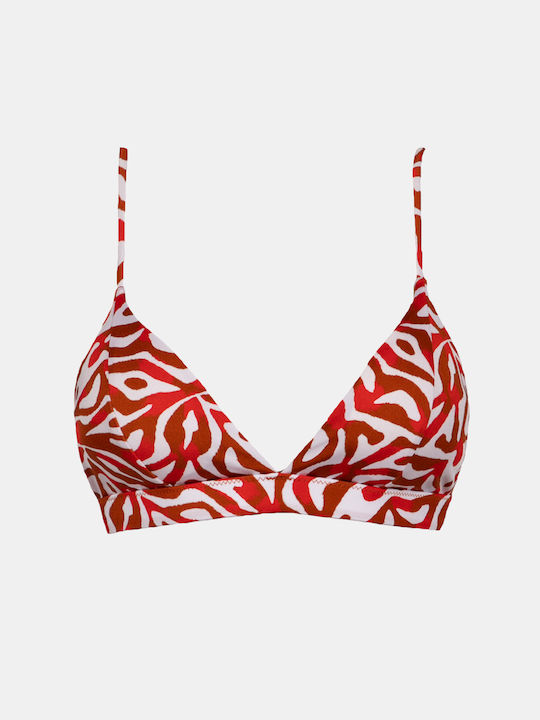 Γυναικείο Μαγιό Top Rock Club Corals Print Bikini Τρίγωνο Λάστιχο Regular Fit Lycra