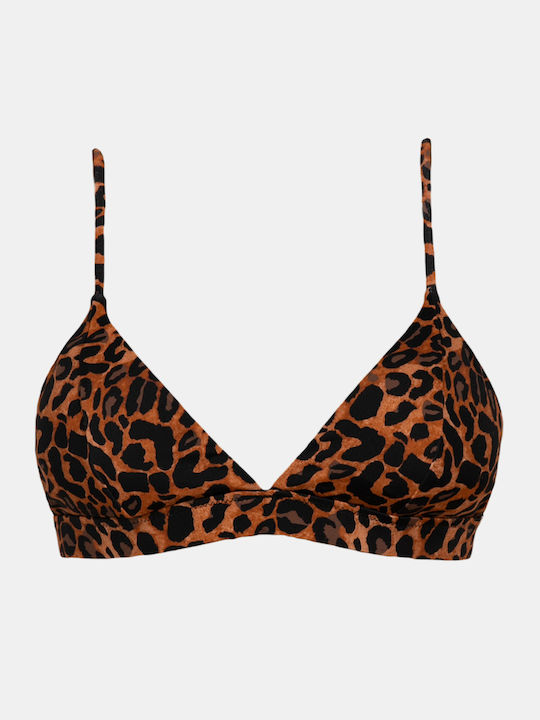 Μαγιό Top Rock Club Leo Print Bikini Τρίγωνο Λάστιχο Regular Fit Lycra Cup C