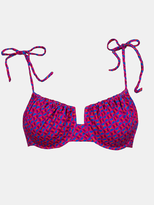 Damen-Bademode Top Rock Club Windy Print Bikini Bikini ohne Träger Regular Fit Lycra Cup B C