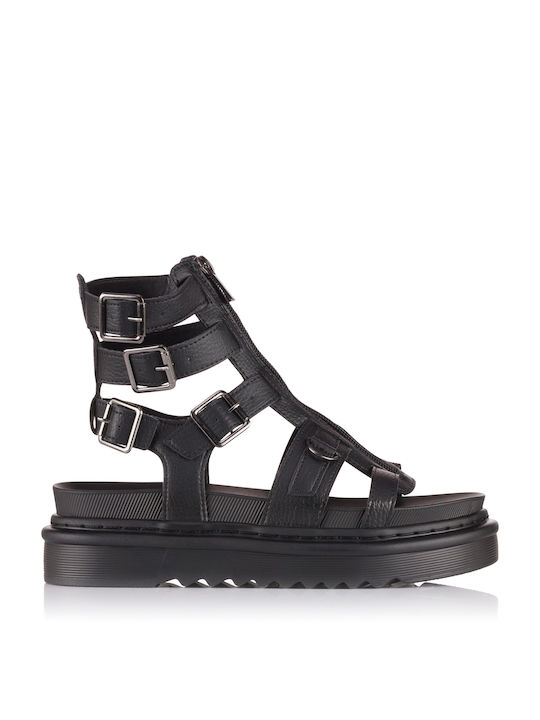 Seven Damen Flache Sandalen Gladiator in Schwarz Farbe