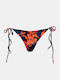 Orchid Print Bikini Slip with Ties Orchid Print
