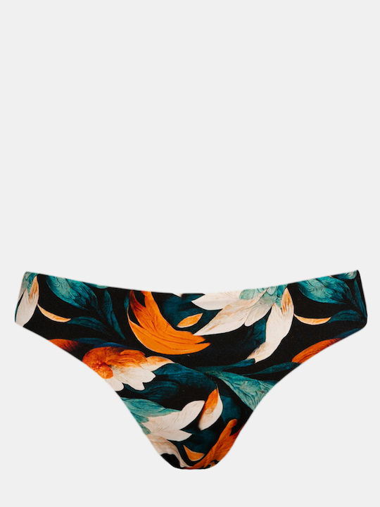 Art Print Bikini Slip Marineblau