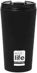 Ecolife Glass Thermos Stainless Steel BPA Free Black 370ml