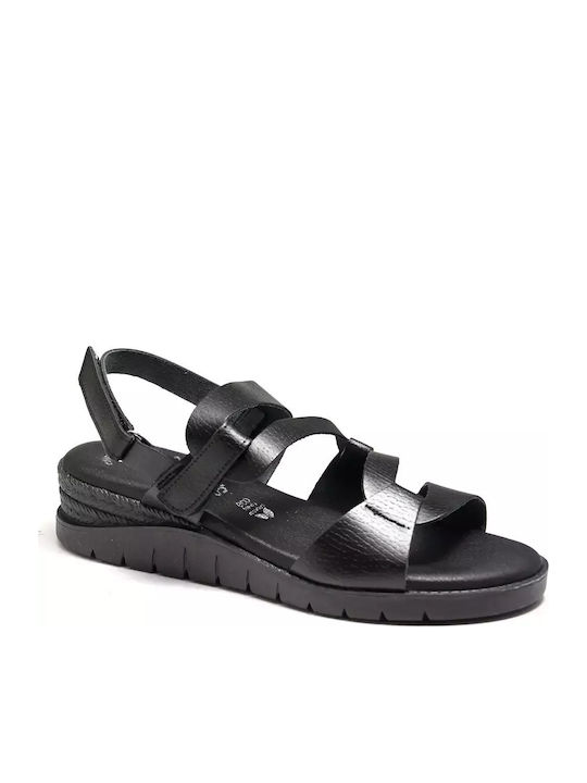 Women's Leather Platform Shoes Black