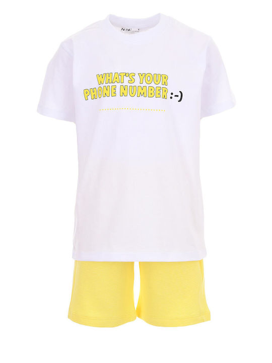 Nek Kids Wear Set Summer 2pcs White-yellow