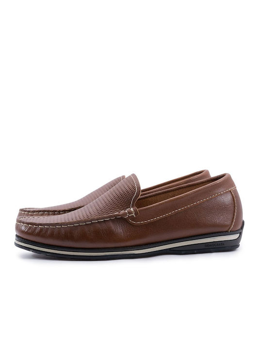 Democrata Men's Leather Loafers Tabac Brown