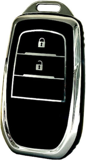 Car Key Cover Case made of with 2 Buttons for Toyota in Black Color