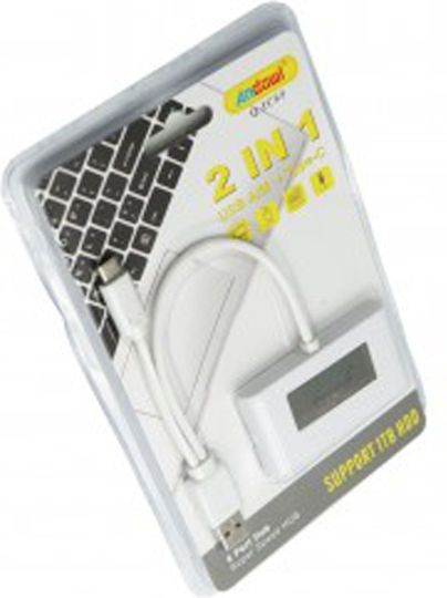 Andowl Q-jc86 Hub USB 2.0 Cu 3 Porturi USB-A Alb