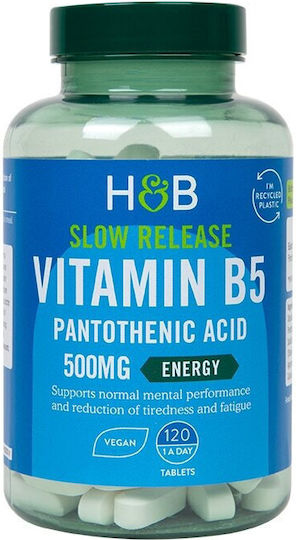 Holland & Barrett Vitamin B5 Vitamin für Energie 500mg 120 Tabletten