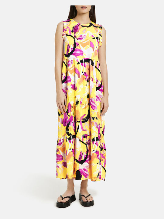 Taifun Maxi Dress with Slit Multi