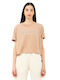 Be:Nation Damen Crop Top Beige