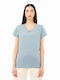 Be:Nation Women's T-shirt with V Neckline Blue