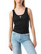 Guess Damen Bluse Baumwolle Ärmellos Black