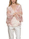 kocca Women's Blouse with 3/4 Sleeve & V Neckline Fant.rosa