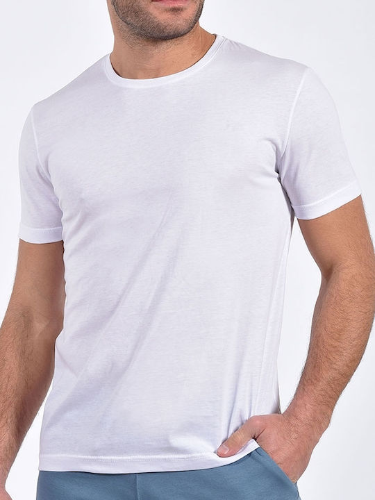 Clever T-shirt Bărbătesc cu Mânecă Scurtă White