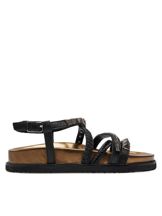 Inuovo Women's Flat Sandals in Black Color