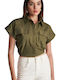 Attrattivo Women's Short Sleeve Shirt Khaki